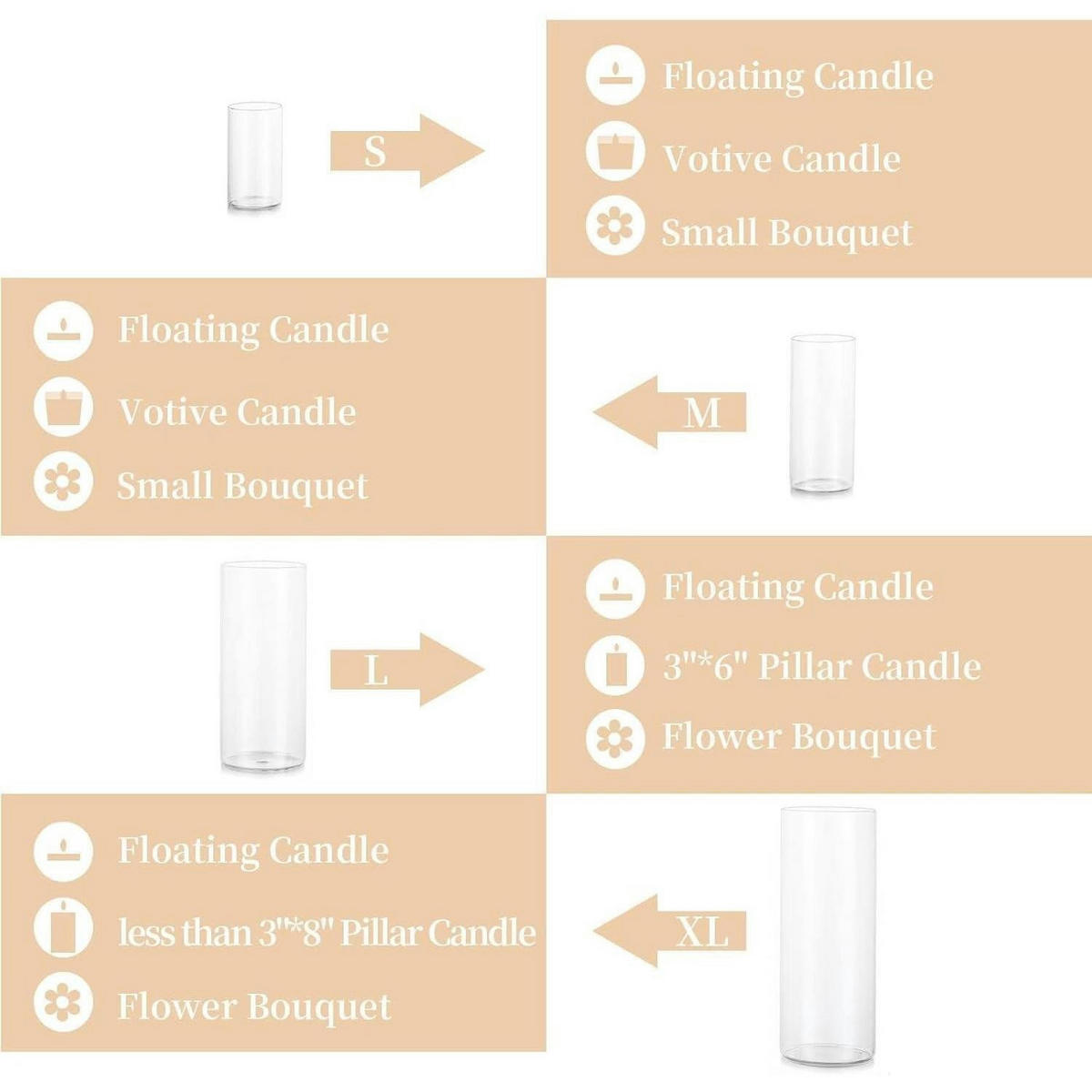 WINDLICHT Glas Set 2-teilig M+L+XL - Transparent, Glas (9.5cm)