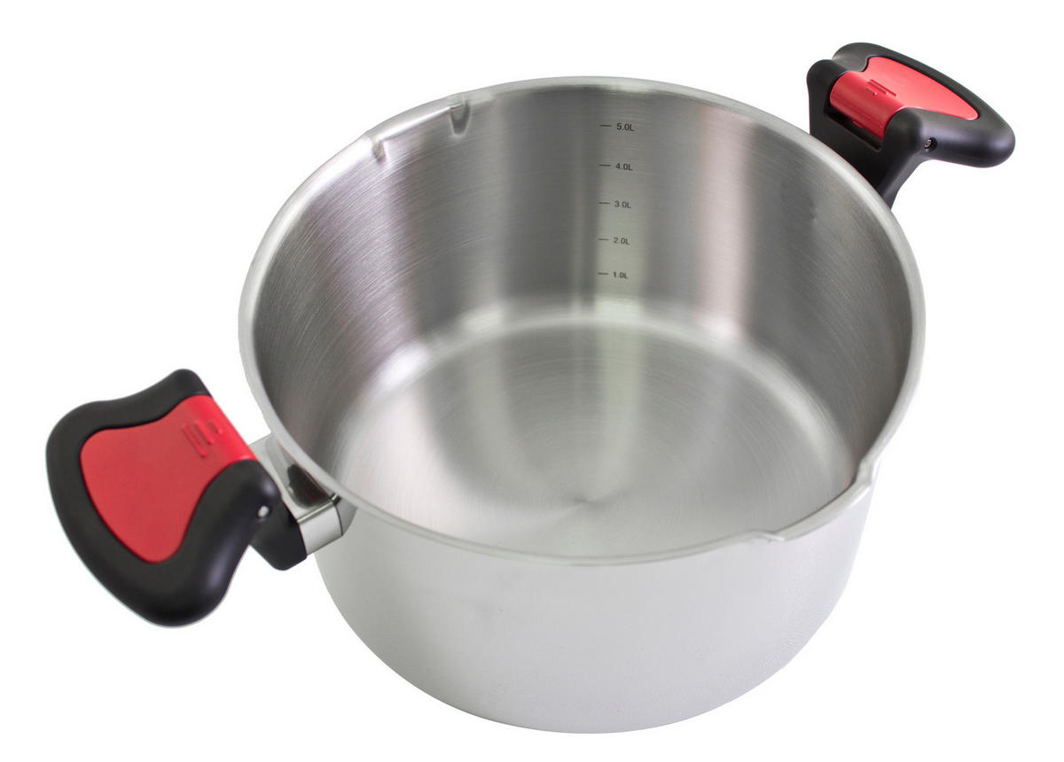 TOPFSET Nelo, Edelstahl, Induktion, 11-teilig - Silberfarben, Kunststoff/Metall - KOPF
