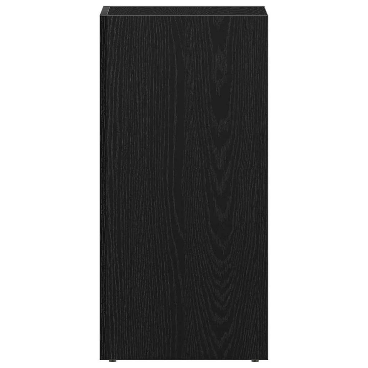 LP-AUFBEWAHRUNGSBOX Schwarz Eichen-Optik 71/34/36Cm - Schwarz, Holzwerkstoff (34/36/71cm) - vidaXL