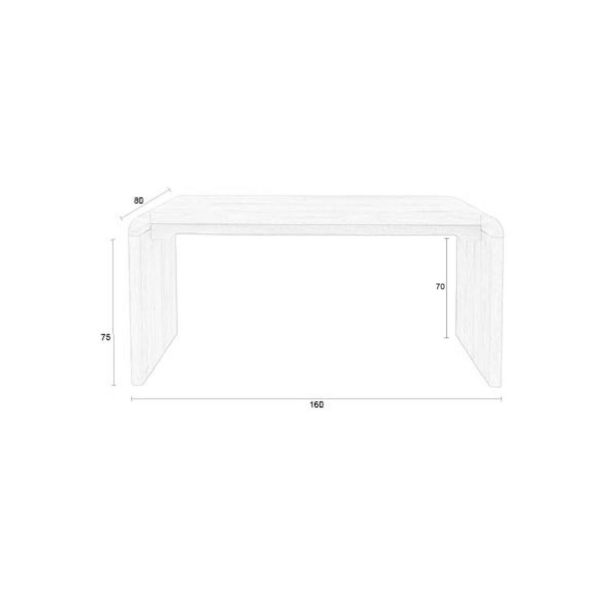 ESSTISCH Brave 160x80 cm - Braun, Holzwerkstoff (160/80/75cm) - Zuiver