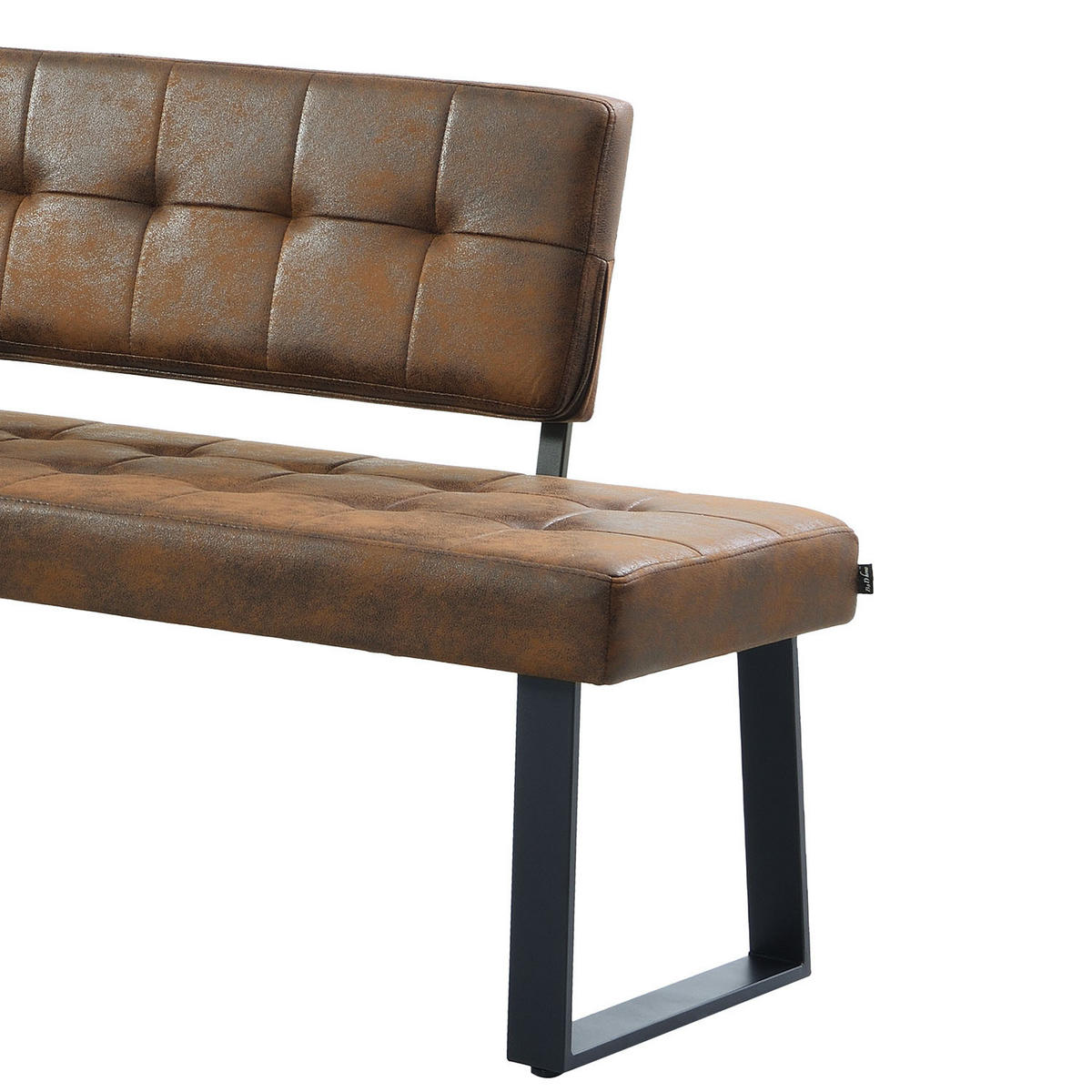 SITZBANK SIGFRID - Braun, Textil/Metall (100/48/56cm) - B&D Home