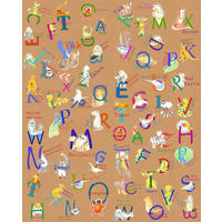 FOTOTAPETE Tiere alphabetisch 200 x 250 cm - Multicolor, Papier (200/250cm) - Sanders & Sanders
