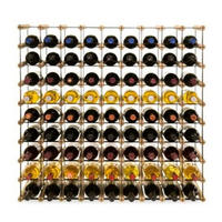WEINREGAL Vinotega Mod Metal 92,5x92,5x24,5 cm 9x9 Flaschen Massives Kiefernholz Natur - Naturfarben, Holz (92.5/92.5/24.5cm) - PROREGAL