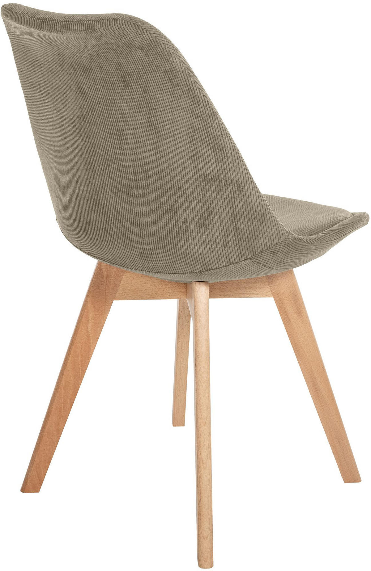 STUHL Cord Taupe - Taupe/Eukalyptusholzfarben, Holz/Textil (49/83/50cm) - CLP