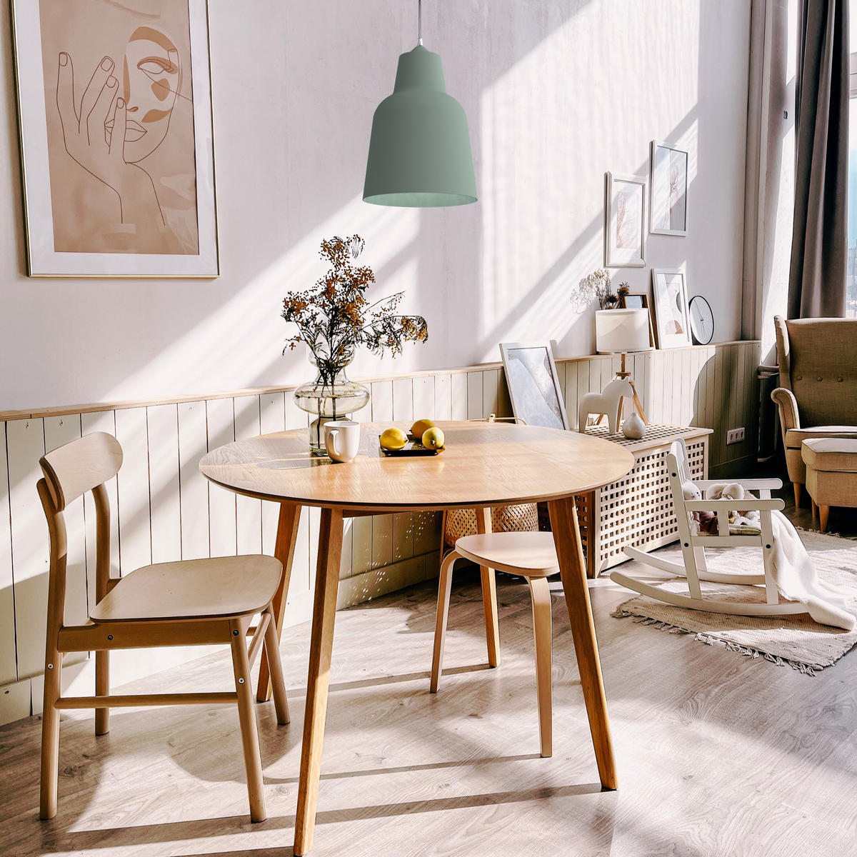 HÄNGELEUCHTE - Grün, Metall (25/25/32.5cm) - Lumicom