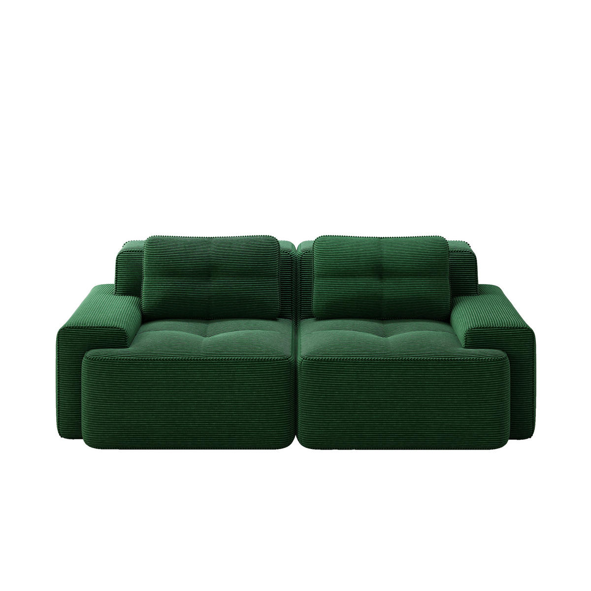 2-SITZER-SOFA DE-34113 modular mit Tiefsitz Grün - Grün, Textil (104/69/204cm) - ComfortXL