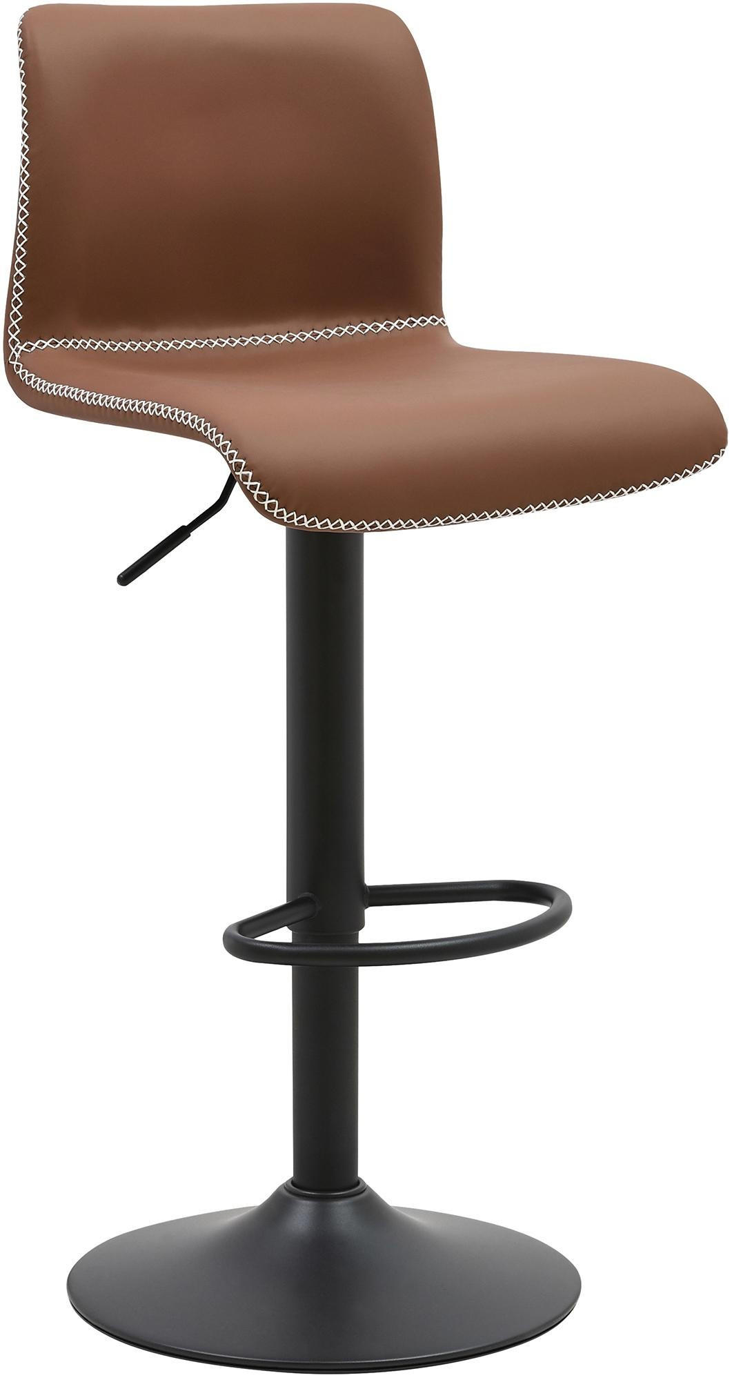 BARHOCKER Henchy 47x41x85 cm braun - Braun, Leder (41/85/47cm) - furnicato