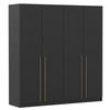 DREHTÜRENSCHRANK ROSA 4D 200/210/57 cm 4-türig Schwarz - Goldfarben/Schwarz, Holzwerkstoff/Metall (200/210/57cm) - imoebel24