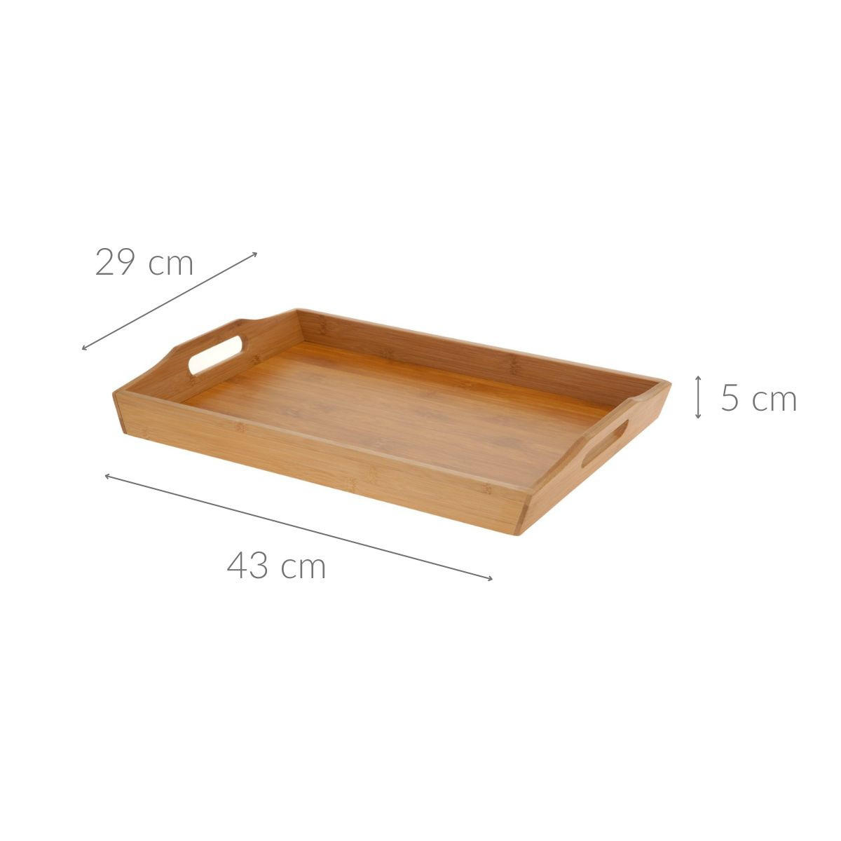 FRÜHSTÜCKSTABLETT Bambus Braun 43/29/5 cm - Braun, Naturmaterialen (29/5/43cm) - Excellent Houseware