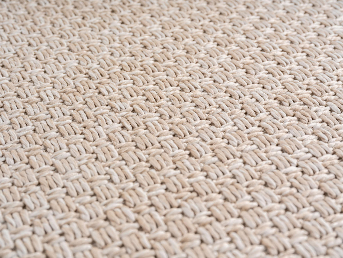 TEPPICH In-/Outdoor Flachgewebe Unifarben Polypropylen Balkon Beige Rechteckig 120x170 - Beige, Textil (120/170cm) - KADIMA DESIGN