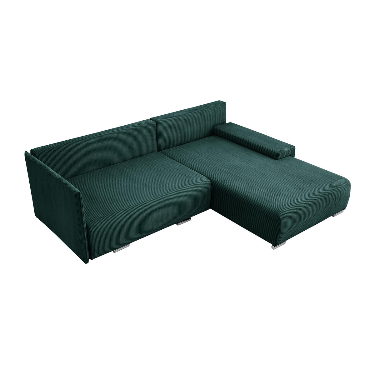 ECKSOFA TRAWANGA L mit Schlaffunktion, Grün - Grün, Textil (246/188cm) - Fedve