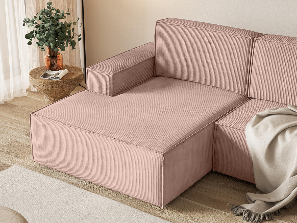 ECKSOFA KOKKO MINI mit Schlaffunktion, Rose - Pink, Textil (240/167cm) - Fedve