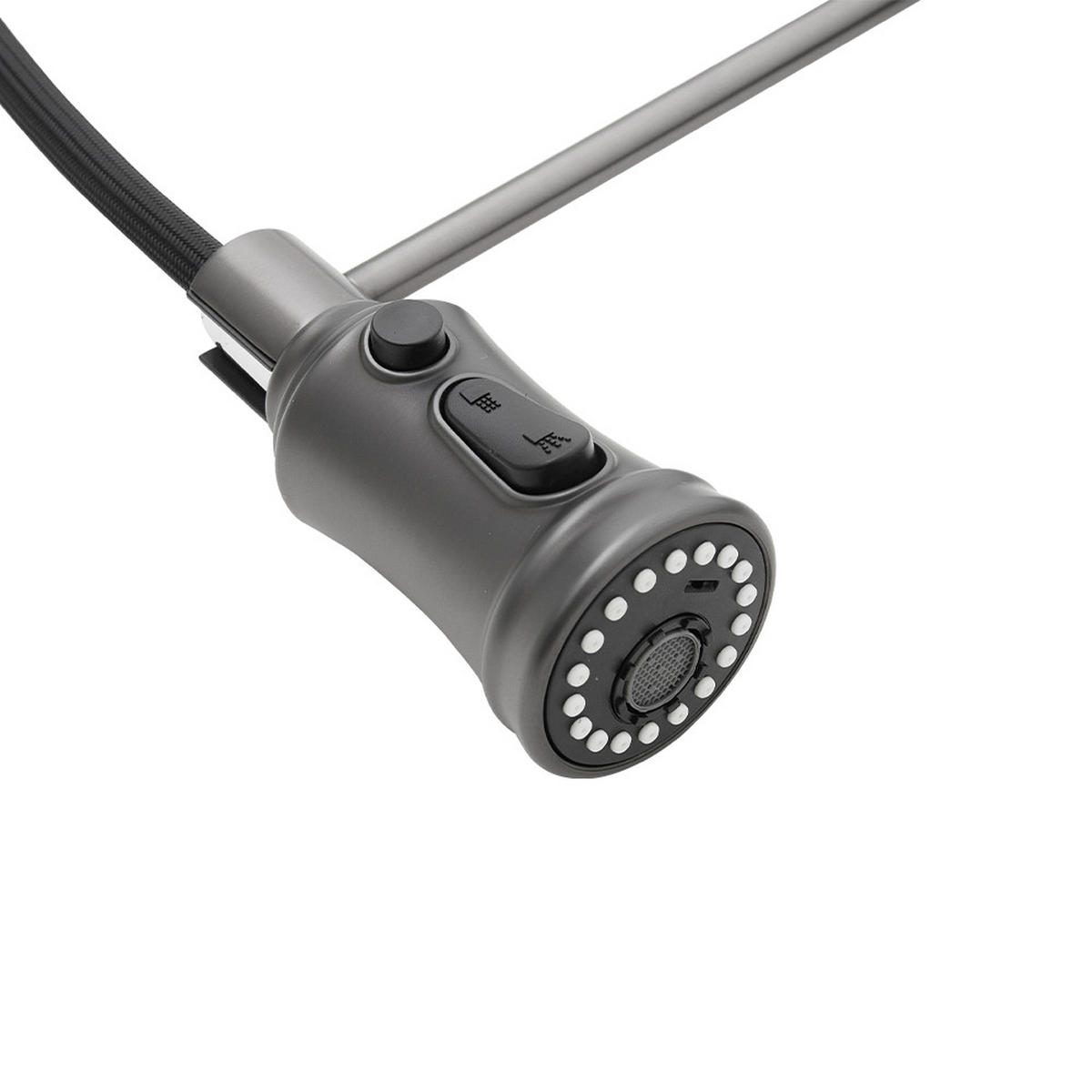 KÜCHENARMATUR Ausziehbar Federbrause Einhandgriff Grau - Grau, Metall (24/53/5.5cm) - Livingandhome