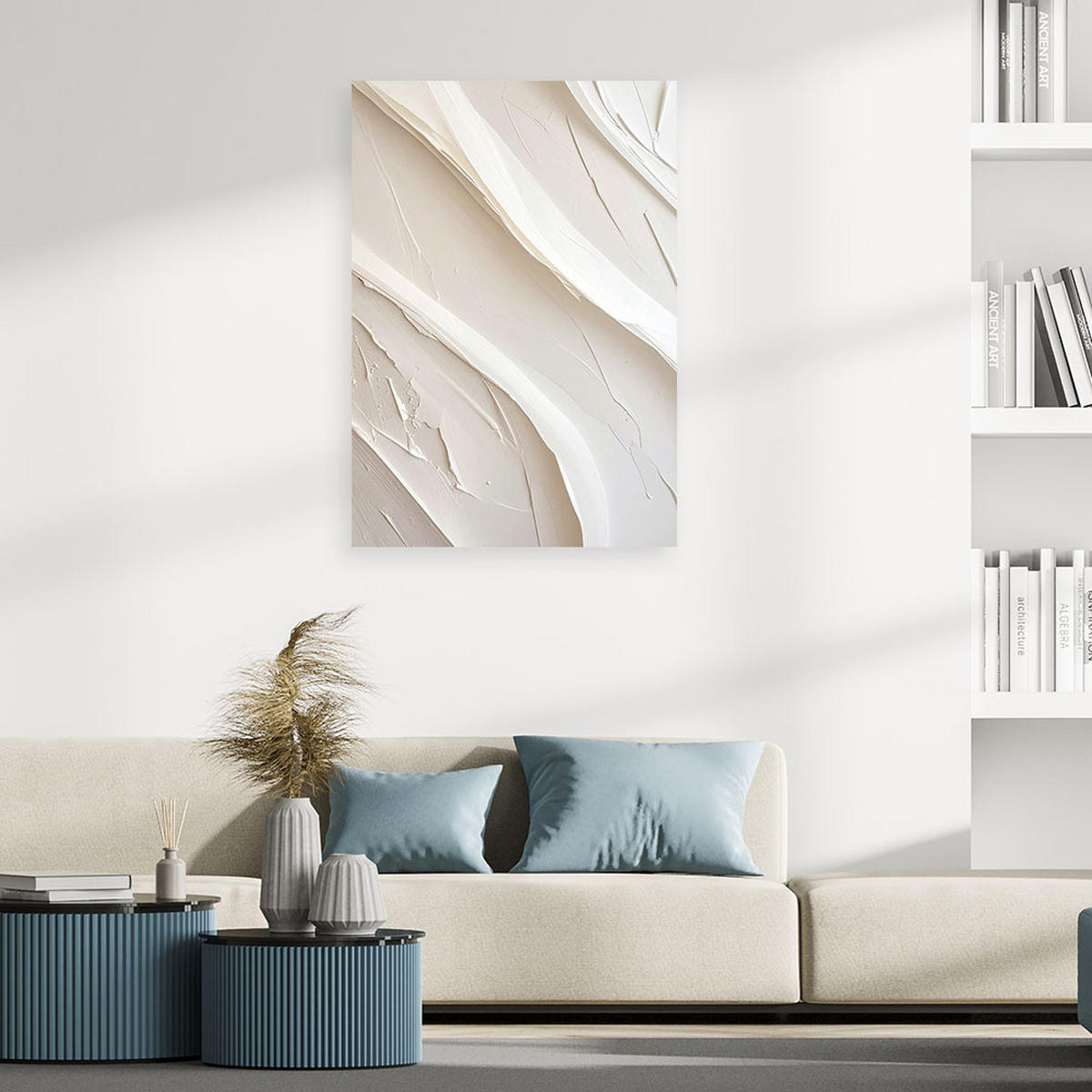 LEINWANDBILD Abstraktion 70x100cm - Weiß, Textil (70/100cm) - Feeby