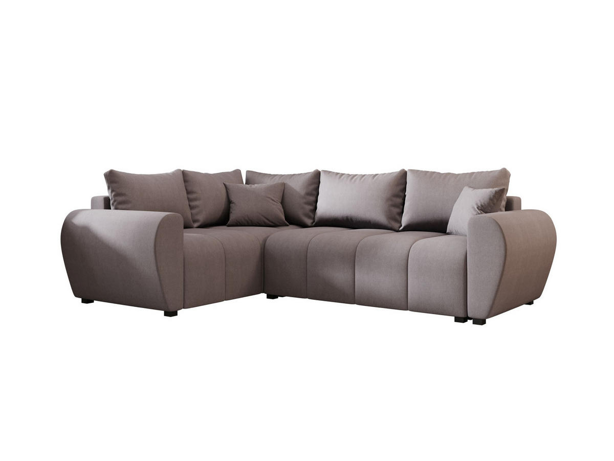 ECKSOFA MOLISA L PLUS Cosmic 160 Rechts mit Schlaffunktion - Grau, Textil (235/175cm) - Bedante