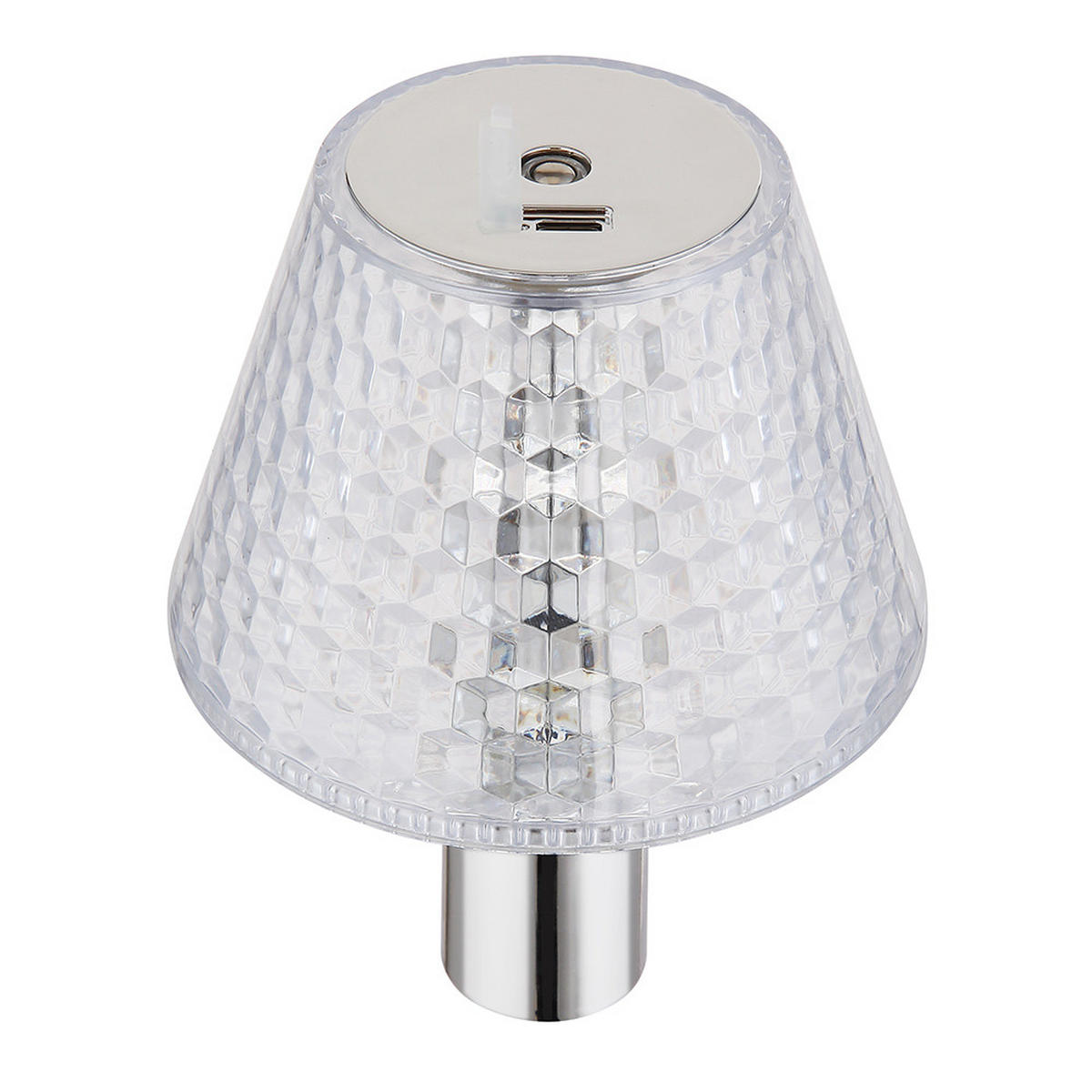 LED TISCHLEUCHTE Kristalloptik Klar - Klar, Kunststoff (12/12/15.5cm) - Globo Lighting