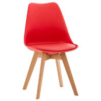 STUHL Kunststoff rot - Eukalyptusholzfarben/Rot, Holz/Kunststoff (49/83/50cm) - CLP