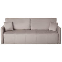 ROZKLÁDACÍ POHOVKA 3-místná Sametová látka Taupe Egge - šedohnědá, textil (220/88/93cm) - Beliani