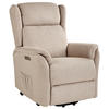 SESSEL taupe USB-Port elektrisch verstellbar Elegy - Taupe, Textil (72/86/80cm) - Beliani
