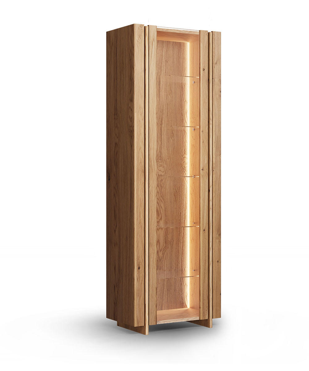 Feldmann-Wohnen Vitrine Wildeiche 68x206x41 cm