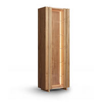 VITRINE Travertino Wildeiche Natur 68 / 41 / 206cm ohne Travertin Naturstein - Wildeiche, Holz (68/206/41cm) - Feldmann-Wohnen