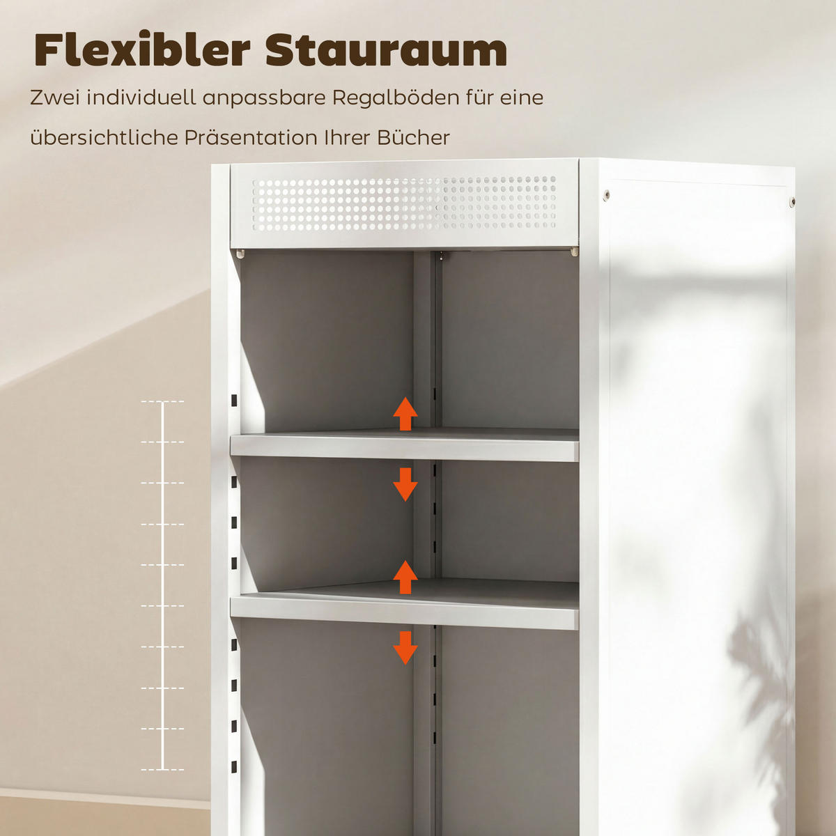 BÜCHERREGAL Metall Kunststoff Weiß - Weiß, Metall (34/69.5/35cm) - HOMCOM