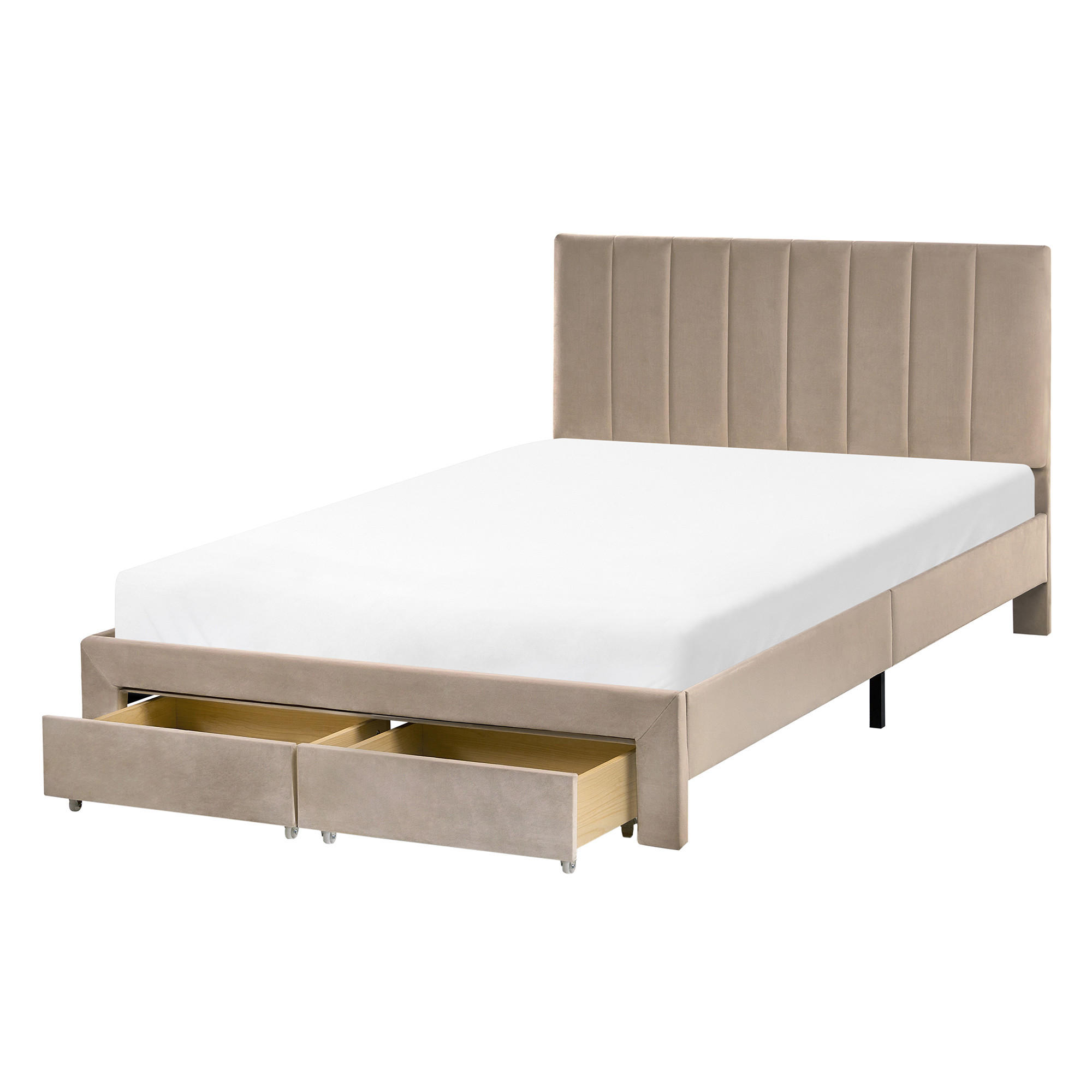 PAT cu sertare 120/200 cm catifea taupe Lonzac