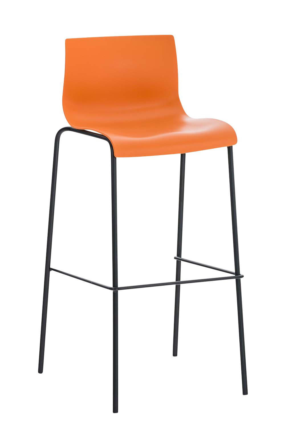 BARHOCKER Kunststoff Orange - Schwarz/Orange, Kunststoff/Metall (43/100/48cm) - CLP