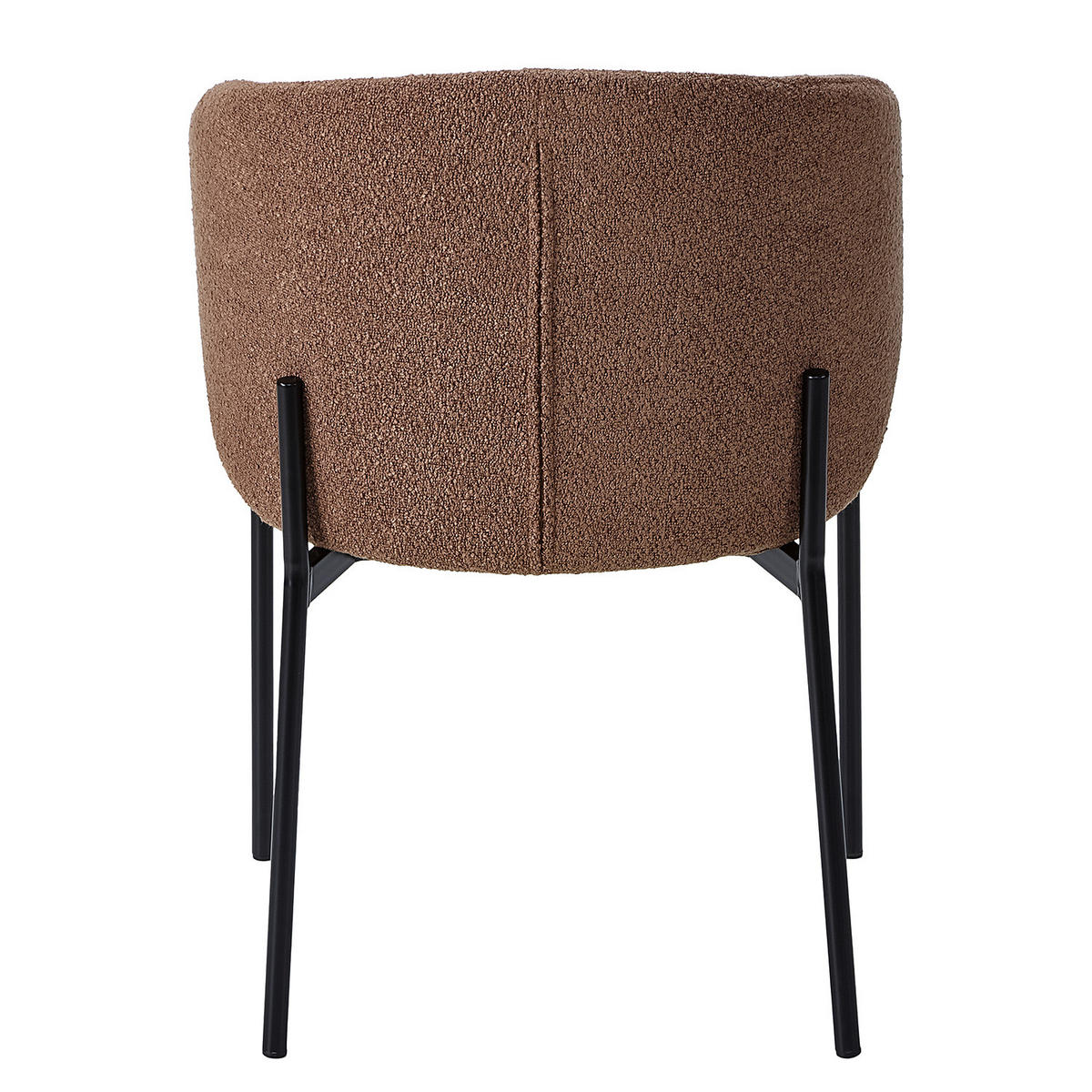 POLSTERSTUHL - Stahl / Bouclé, 2er-Set - Rostfarben/Schwarz, Textil (57/76/58cm) - home24