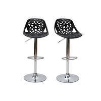 BARHOCKER Barock Schwarz 2er-Set BAROCCA - Schwarz, Kunststoff (50/106.5/43.5cm) - Miliboo