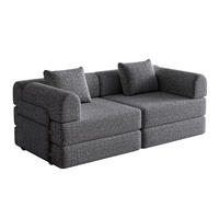 SCHLAFSOFA 2-in-1 Einzelsitzer Chenille Grey - Grau, Kunststoff (91.4/69.8/183.8cm) - Meubliv