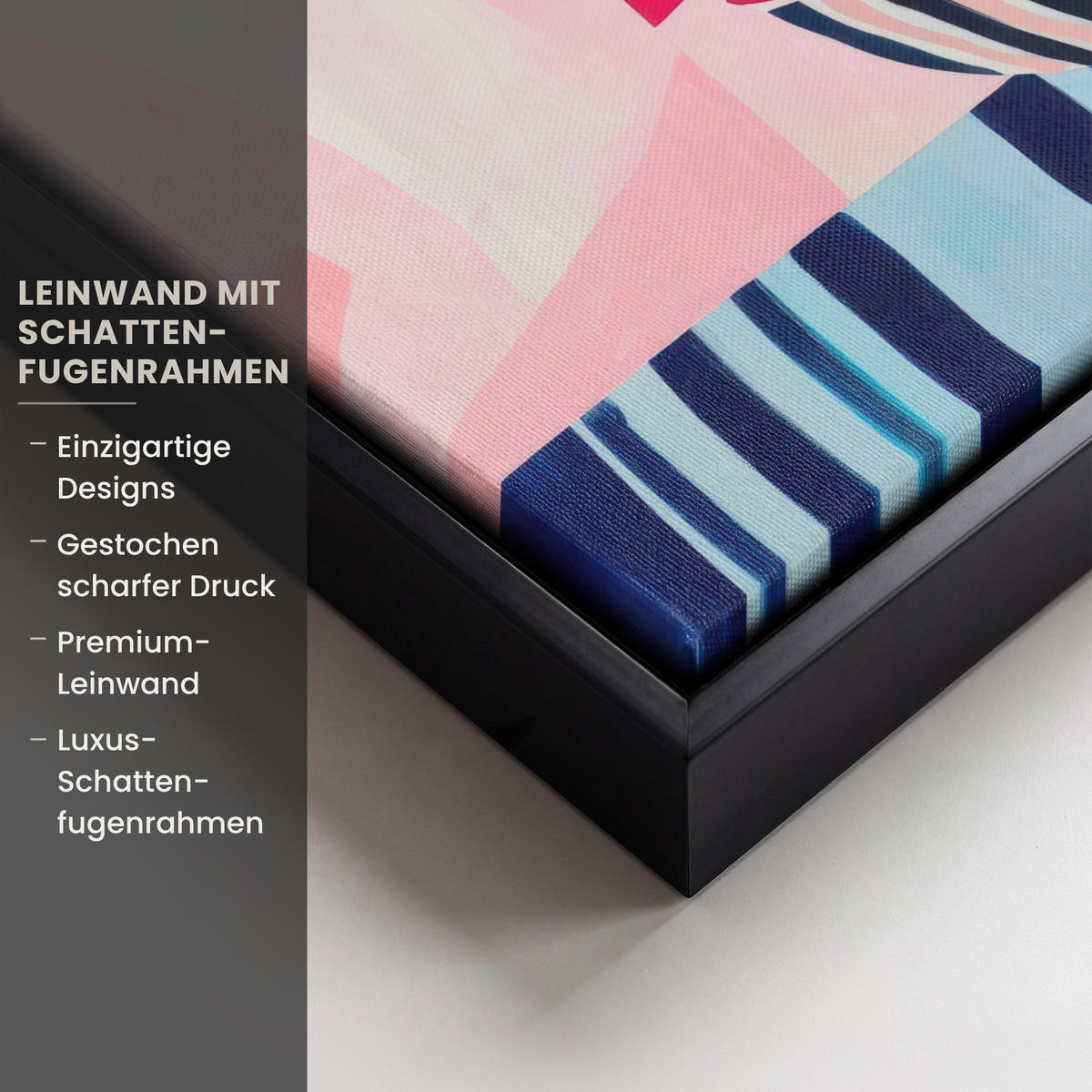 LEINWAND Bilder mit Rahmen - Obst - Abstrakter Hintergrund - Rosa - 30x20 - Pink, Textil (30/20cm) - MuchoWow