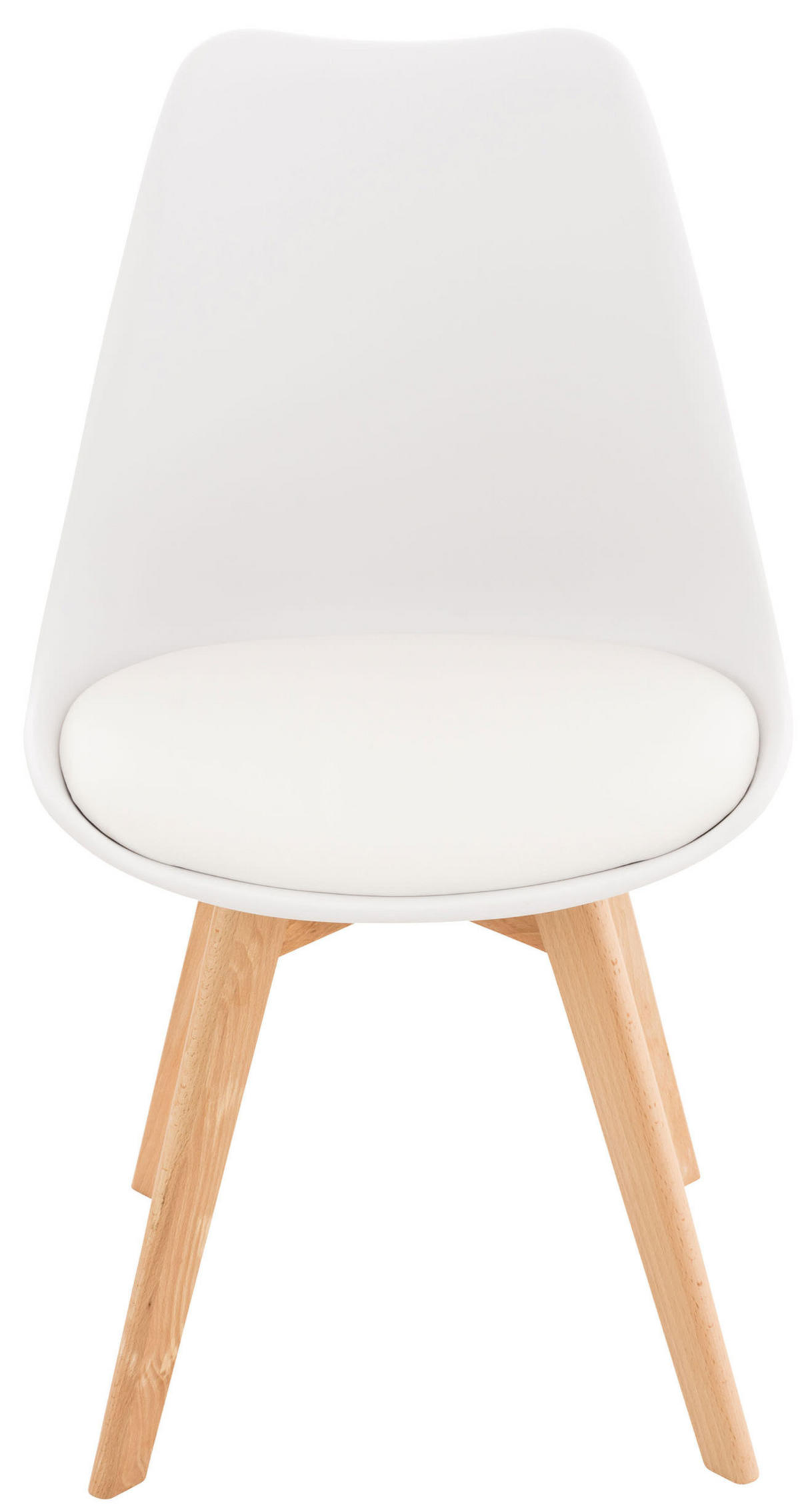 STUHL Kunststoff weiß - Eukalyptusholzfarben/Weiß, Holz/Kunststoff (49/83/50cm) - CLP
