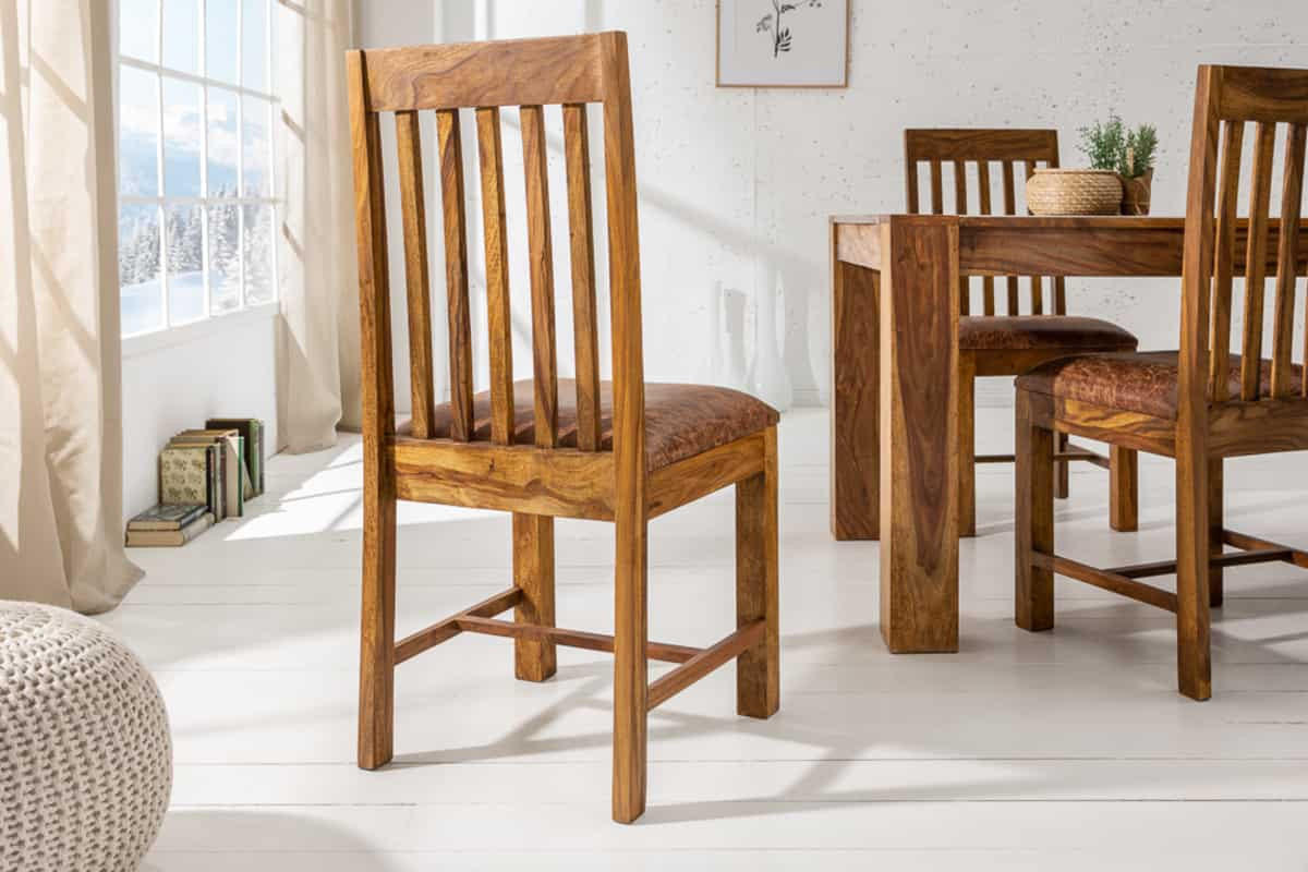 STUHL MAKASSAR Sheesham Braun 100 cm - Braun, Holz (46/100/50cm) - riess-ambiente