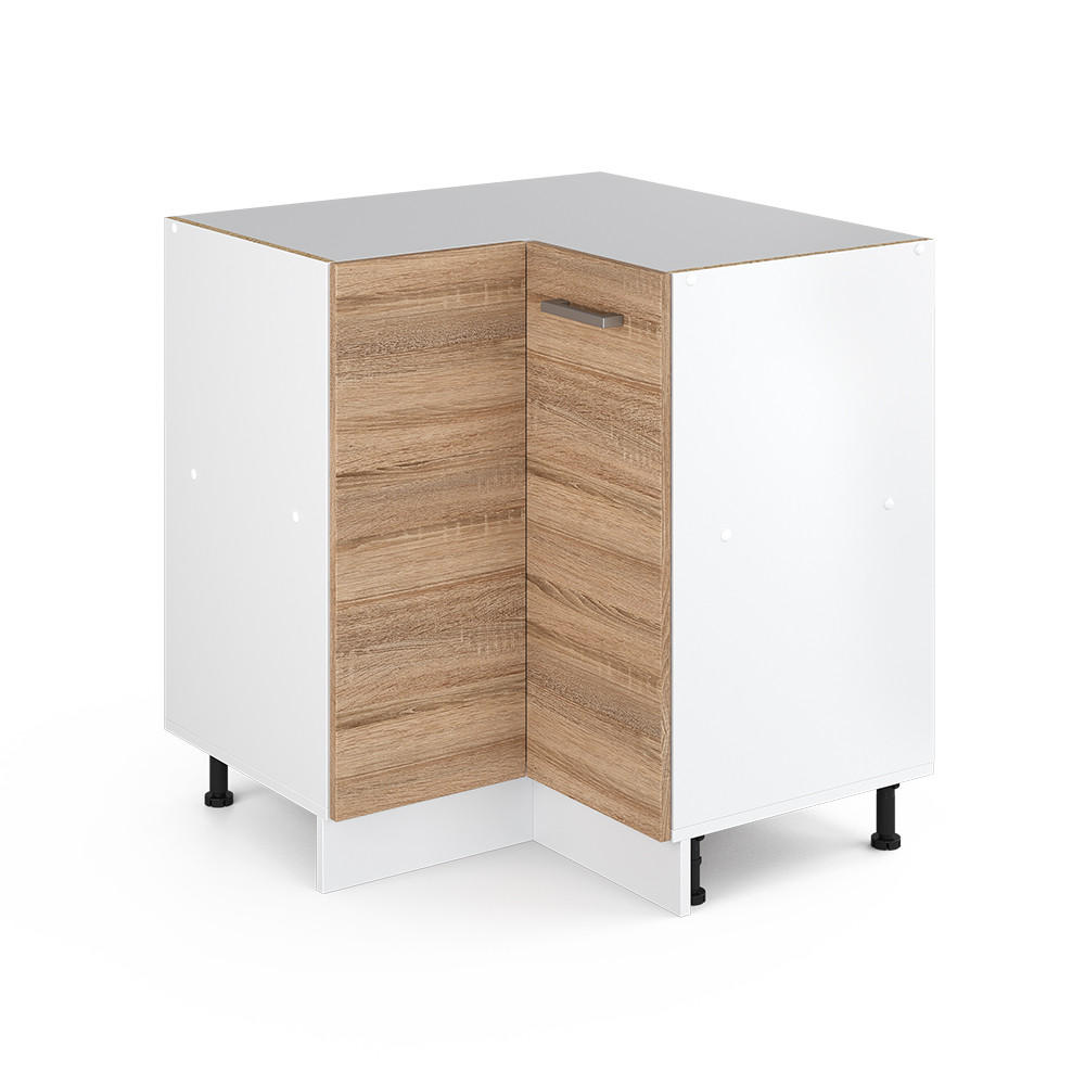 ECKSCHRANK FÜR HAUSRAT R-Line Sonoma 75.6 cm mit Tür, ohne Arbeitsplatte - Weiß/Sonoma Eiche, Holzwerkstoff (75.6/81.6/46cm) - Vicco