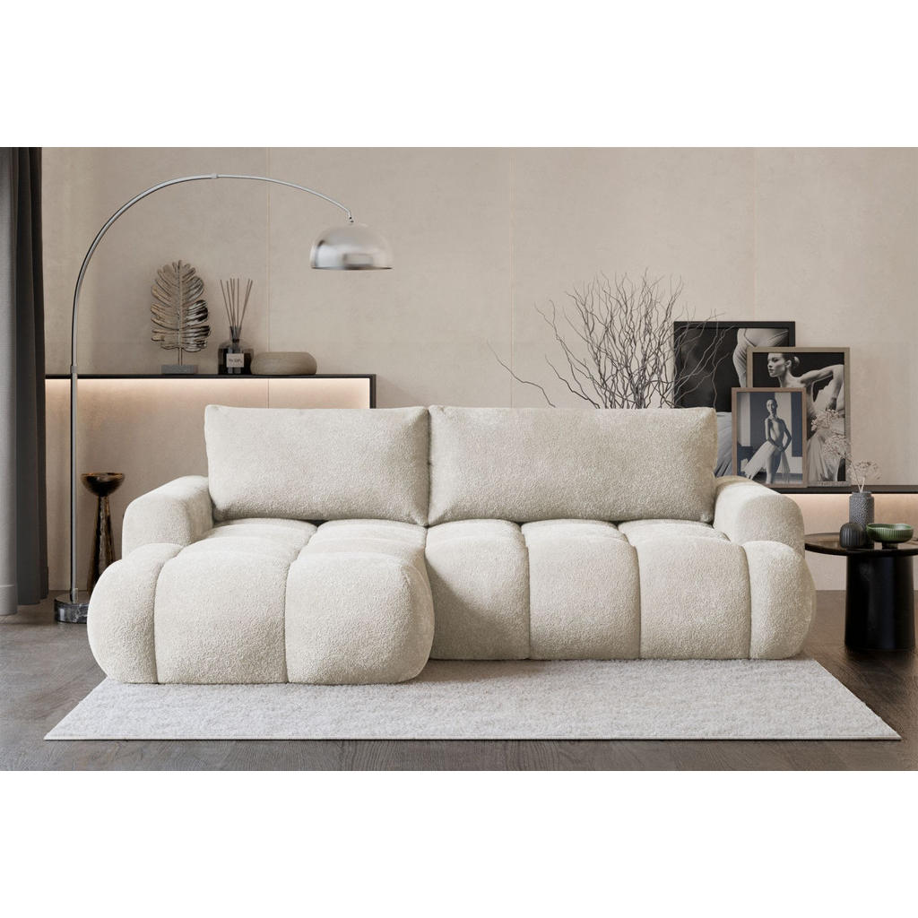 Thumbnail - Selsey Ecksofa, Creme, Textil, 3-Sitzer, Ottomane links, L-Form,L-Form, 256x155 cm, Wohnzimmer, Sofas & Couches, Wohnlan...
