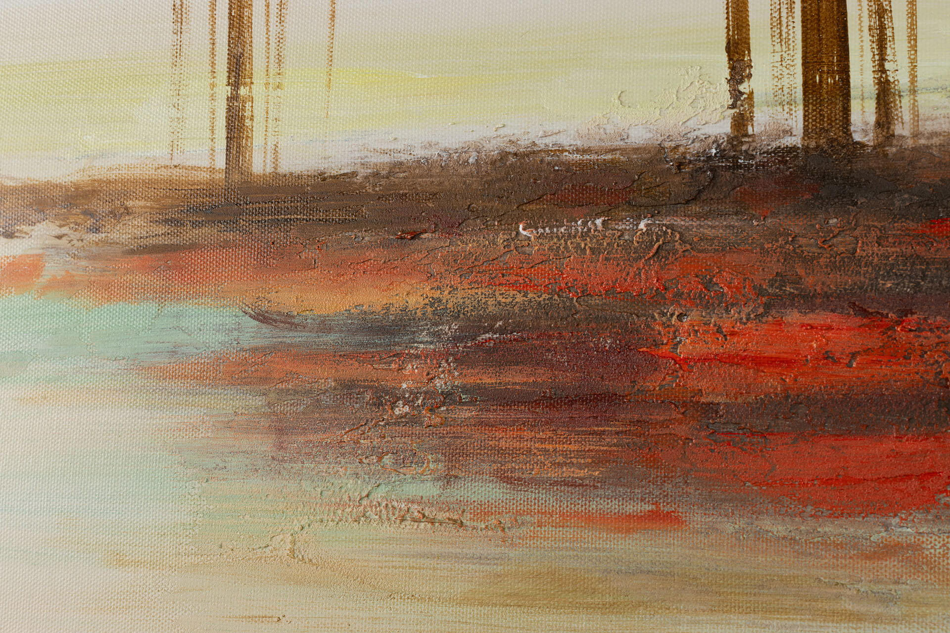 ÖLGEMÄLDE 120/80 cm - Gelb/Braun, Holz/Textil (1.9/80cm) - KUNSTLOFT