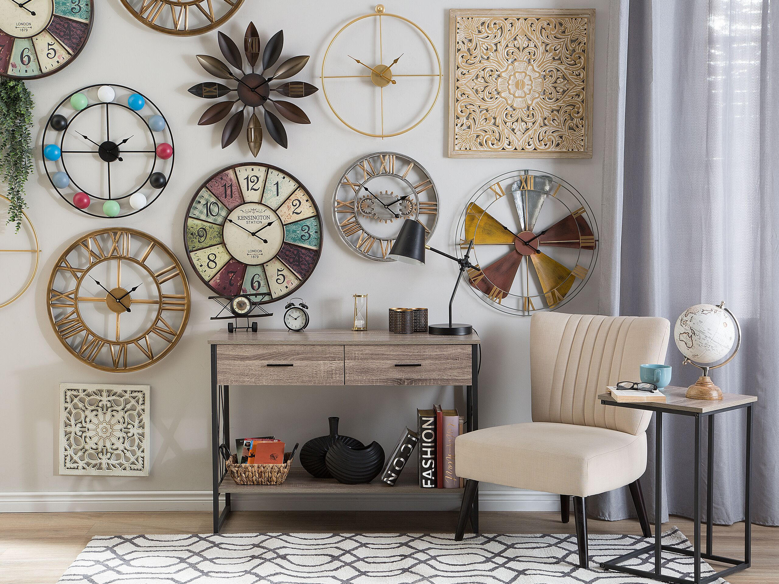 Thumbnail - Beliani Wanddekoration, Hellbraun, Holzwerkstoff, Vintage, Quadratisch, 60x60x60 cm, Bilder und Zubehör, Wandbilder, Dek...