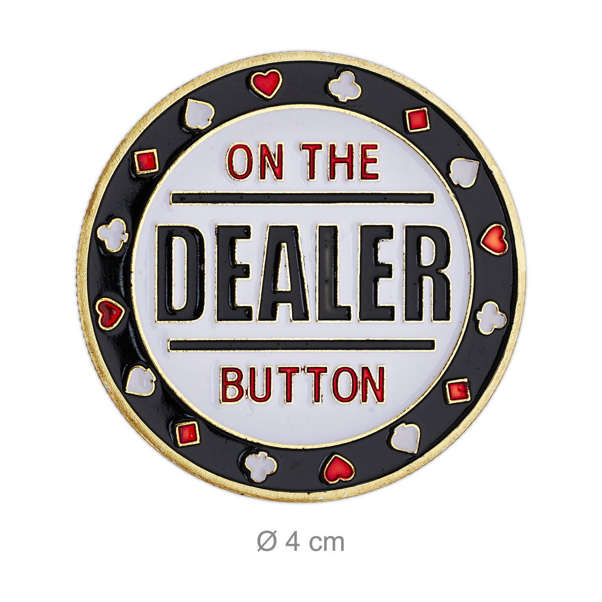 3-TLG.POKERBUTTON-SET - Multicolor, Metall (4/4cm) - Relaxdays