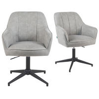 BÜROSTUHL Mika-Elin - Hellgrau/Schwarz, Textil/Metall (60/84/65cm) - DUBI Möbel
