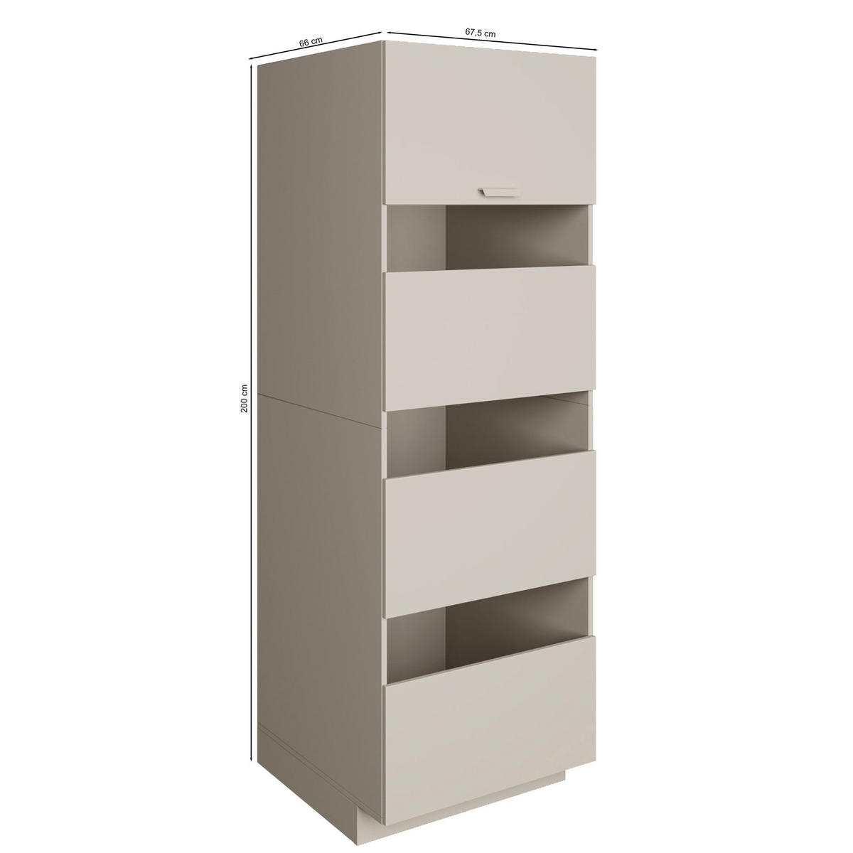 BADEZIMMERMÖBEL-SET Holv Kaschmirgrau 135 cm - Taupe, Holzwerkstoff/Metall (135/200/66cm) - Selsey