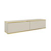 HÄNGEBOARD Banff RTV135 – Beige Glatte Front, Eiche Artisan - Beige, Glas/Holzwerkstoff (135/30/32cm) - Komodee