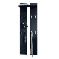 GARDEROBENPANEEL Wandpaneel Schwarz matt - Schwarz, Holzwerkstoff (57/170/20cm) - Vladon