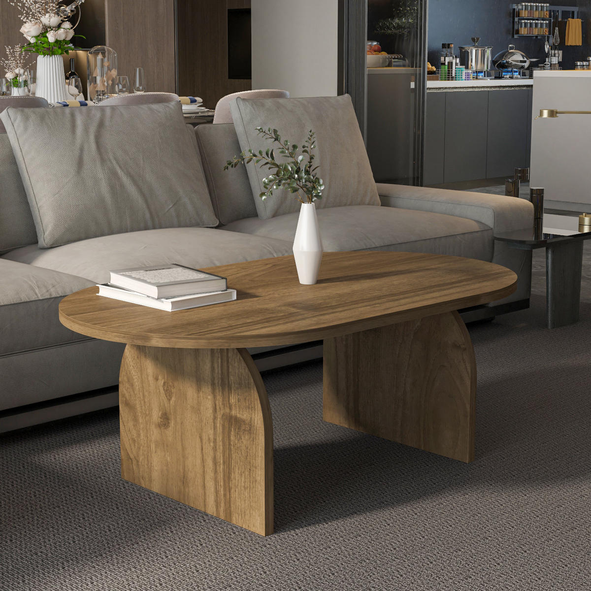 COUCHTISCH Mono Nussbaum - Braun, Holzwerkstoff (120/60/43cm) - Decorotika