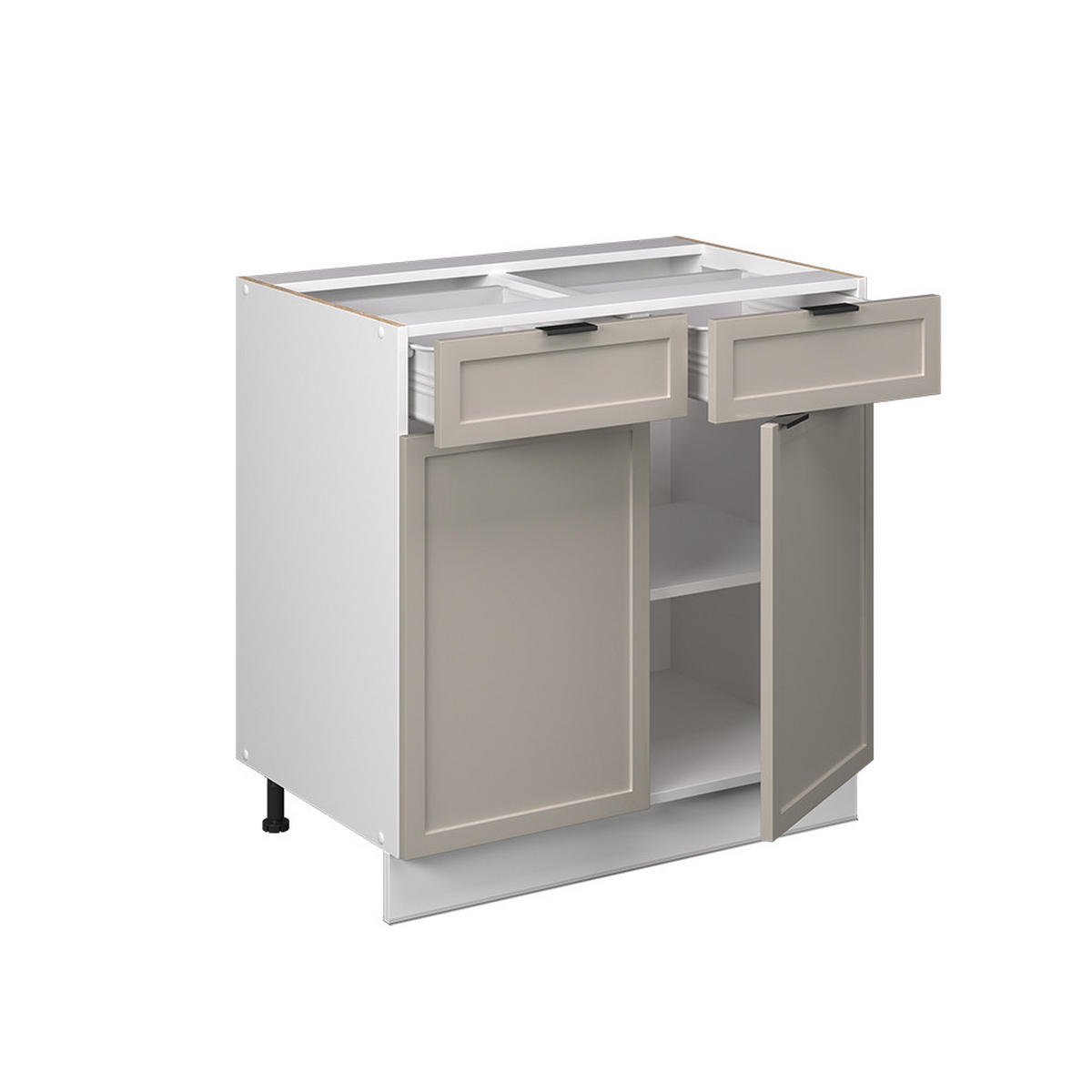 KÜCHENUNTERSCHRANK Fame-Line GrauBeige 80 cm, AP Marmor - Weiß/Grau, Holzwerkstoff (80/82/60cm) - Vicco