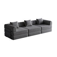 SCHLAFSOFA 2-in-1 Chenille Grey - Grau, Kunststoff (91.4/69.8/274cm) - Meubliv