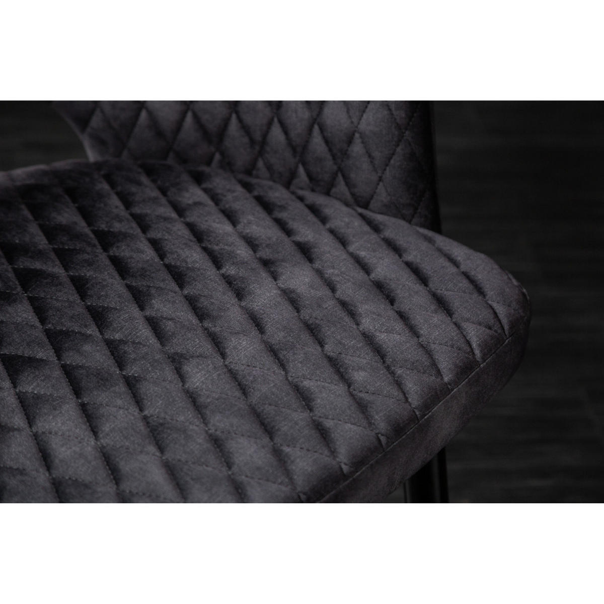 STUHL PARIS Samt Grau - Grau, Textil (56/81/57cm) - riess-ambiente
