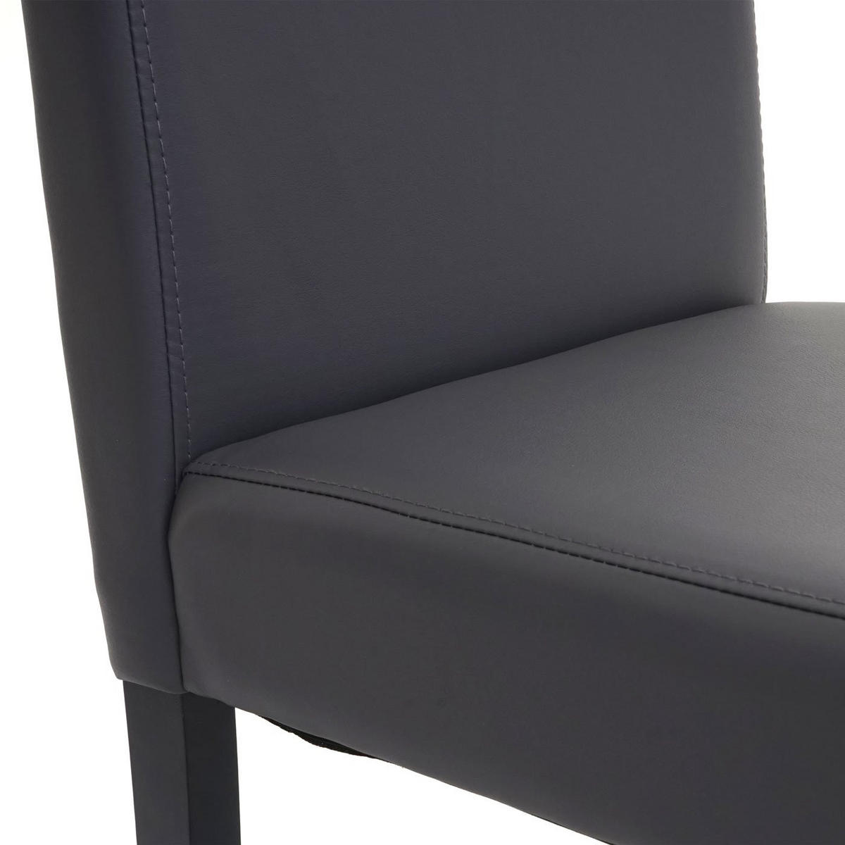 ESSZIMMERSTUHL 2er-Set klassisch und zeitlos 90x43x56cm Sitzhöhe 45cm Kunstleder dunkle Beine Grau matt - Grau, Kunststoff (43/90/56cm) - CHEFGASTRO