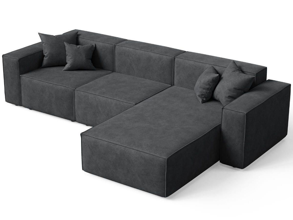 ECKSOFA Arizona Dunkelgrau Rechts - Dunkelgrau, Holz/Textil (265/180cm) - Graingold