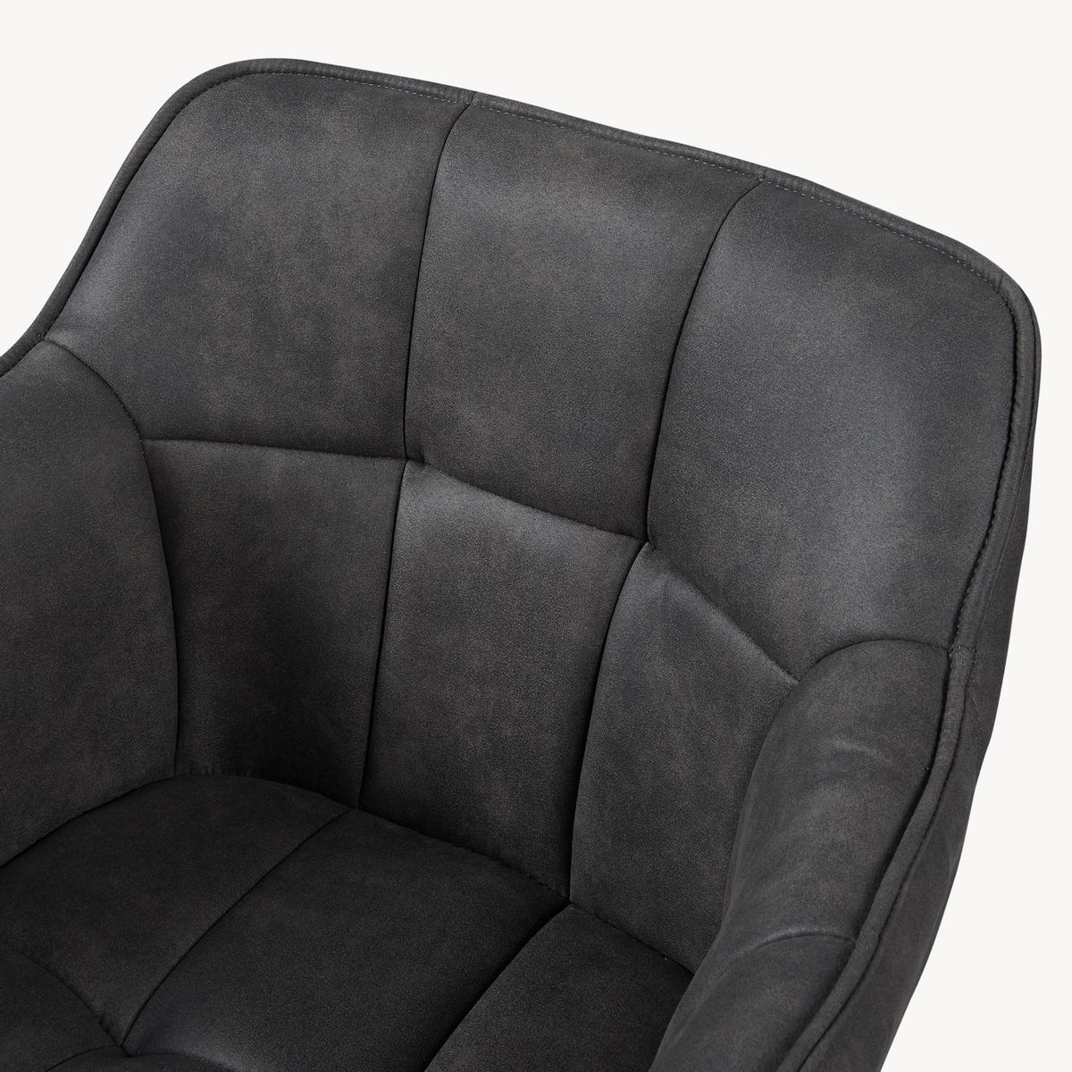 KRESLO Birmingham - čierna/tmavosivá, kov/textil (60/82/59cm) - [en.casa]
